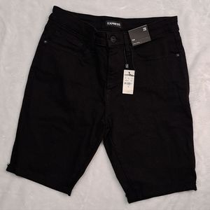EXPRESS Slim Fit Hyper Stretch Shorts (Black)